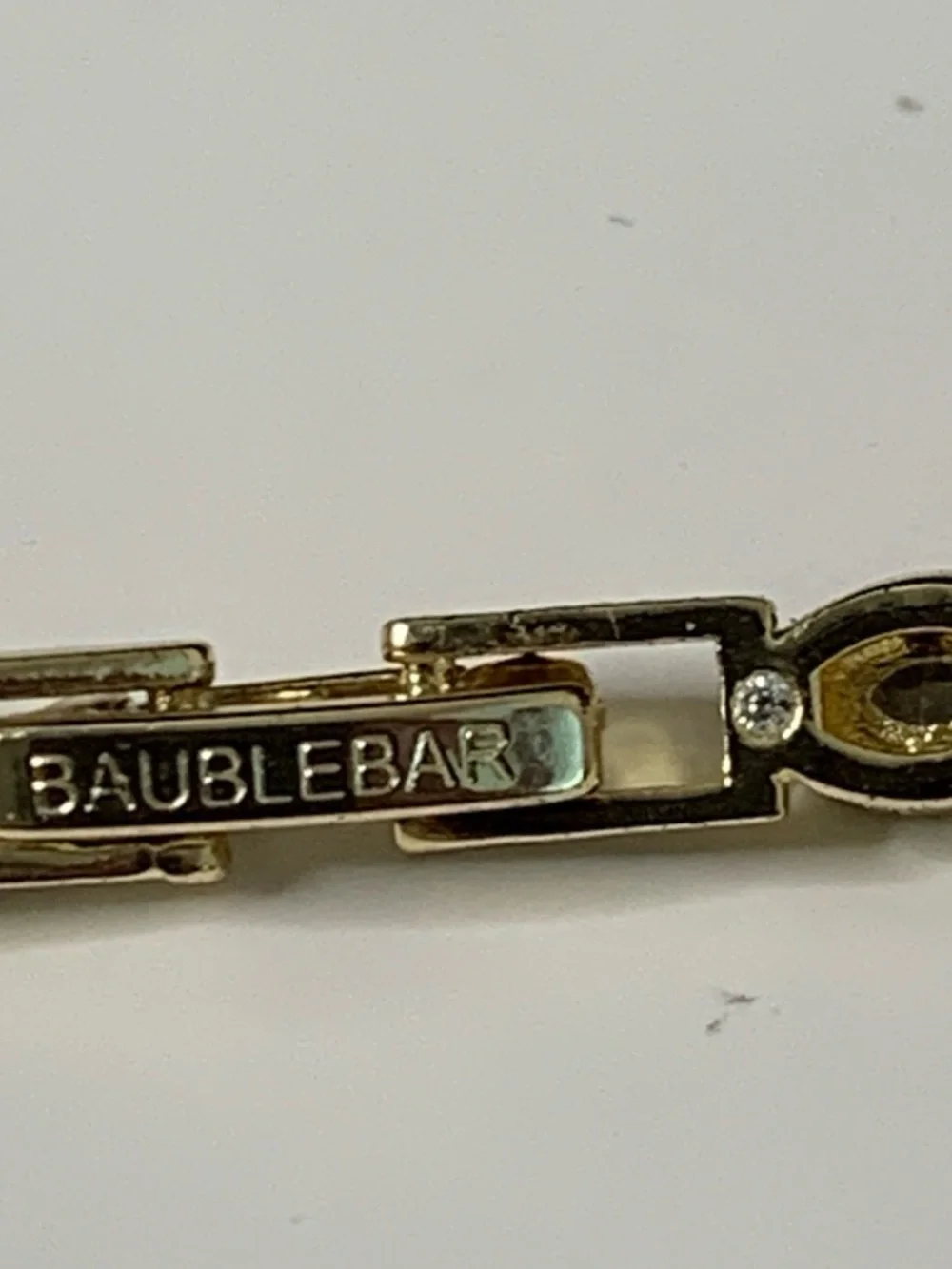 BaubleBar Gold Link Bracelet with Crystal Detail